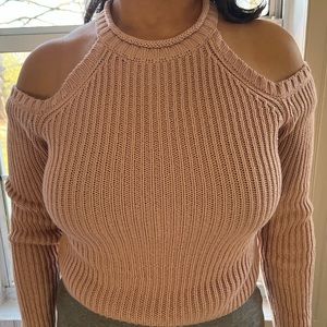 COLD SHOULDER SWEATER